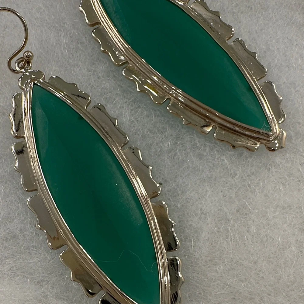 Kendra Scott VINTAGE Teal Marquise Drop Earrings in Gold-Tone